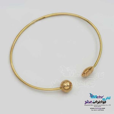 نمای دوم دستبند النگویی طلا – طرح گوی