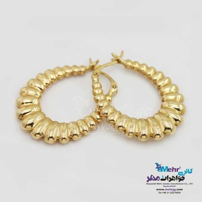 نمای دوم گوشواره گیره ای طلا - طرح صدفی