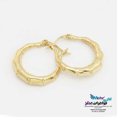 نمای دوم گوشواره گیره ای طلا - طرح بامبو