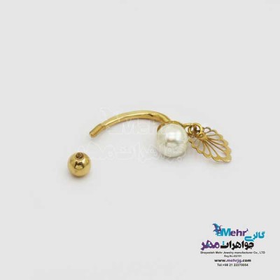نمای دوم پیرسینگ طلا – طرح طاووس