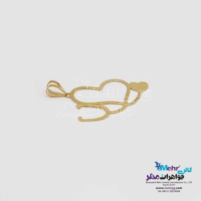 نمای دوم آویز طلا - طرح گوشی پزشکی