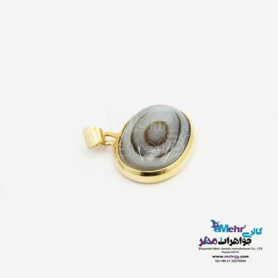 نمای دوم آویز طلا - سنگ عقیق