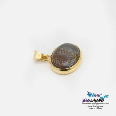 نمای دوم آویز طلا - سنگ عقیق