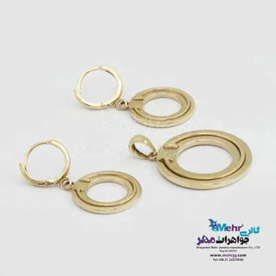 نمای دوم نیم ست طلا - آویز و گوشواره - طرح تیفانی