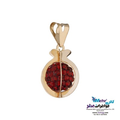 نمای دوم آویز طلا - طرح انار
