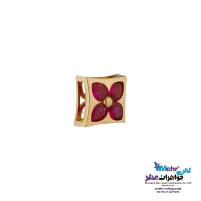 نمای دوم آویز طلا - طرح گل