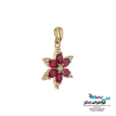 نمای دوم آویز طلا - طرح گل خورشیدی