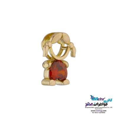 نمای دوم آویز طلا - طرح دختر بچه