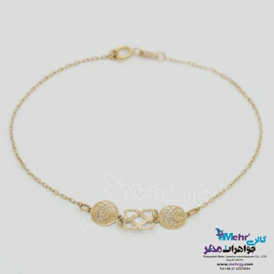 نمای دوم دستنبد طلا - طرح گندم