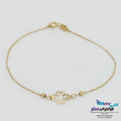 نمای دوم دستبند طلا - طرح گل