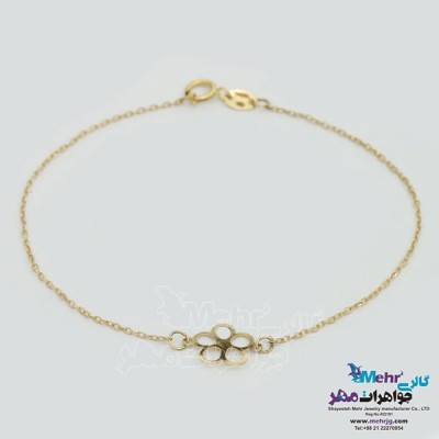 نمای دوم دستبند طلا - طرح شکوفه سیب