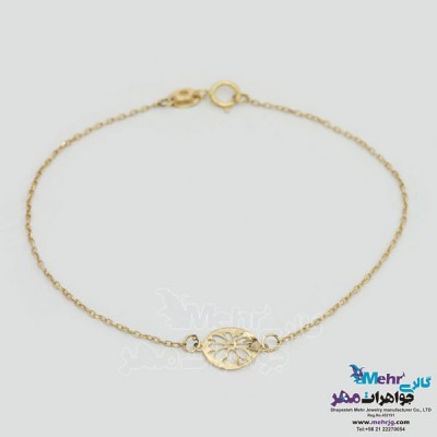 نمای دوم دستبند طلا - طرح گل