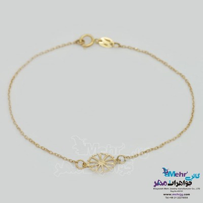 نمای دوم دستبند طلا - طرح گل