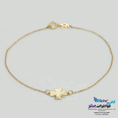 نمای دوم دستبند طلا - طرح شبدر
