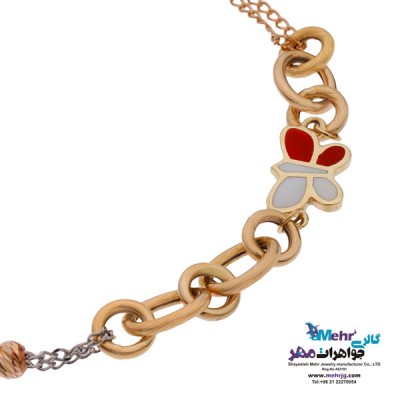 نمای دوم دستبند طلا - طرح سنجاقک