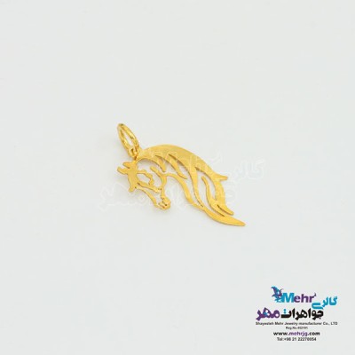 نمای دوم آویز طلا - طرح اسب