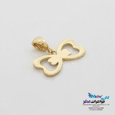 نمای دوم آویز طلا - طرح پاپیون