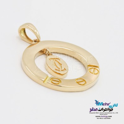 نمای دوم آویز طلا - طرح کارتیه لاو