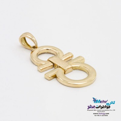 نمای دوم آویز طلا - طرح امگا