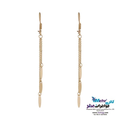 نمای دوم گوشواره طلا - طرح پولکی