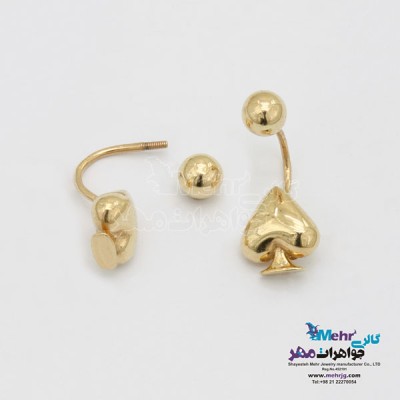 نمای دوم گوشواره طلا - طرح پیک