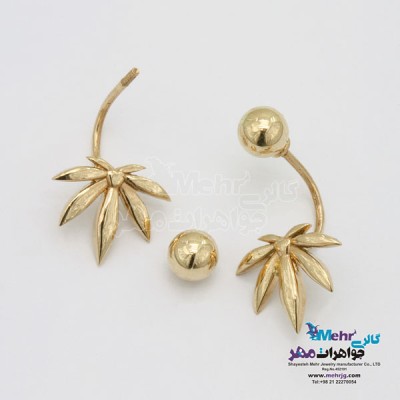 نمای دوم گوشواره طلا - طرح طاووس