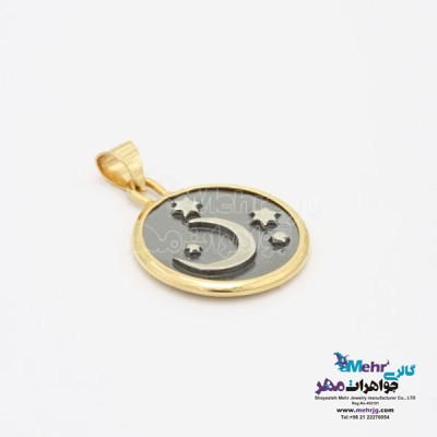 نمای دوم آویز طلا - طرح ماه و ستاره