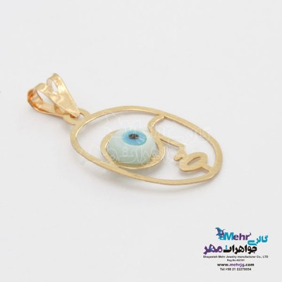 نمای دوم آویز طلا - طرح رخ