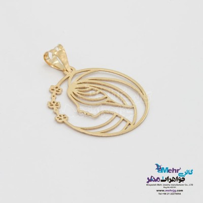 نمای دوم آویز طلا - طرح بانو