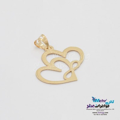 نمای دوم آویز طلا - طرح بی نهایت قلب