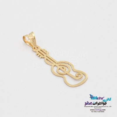 نمای دوم آویز طلا - طرح گیتار