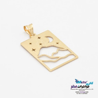 نمای دوم آویز طلا - طرح منظره