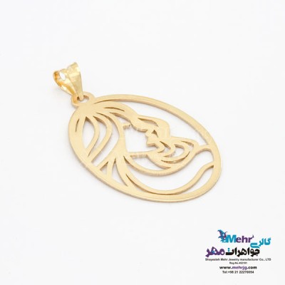 نمای دوم آویز طلا - طرح بانو