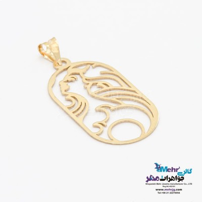 نمای دوم آویز طلا - طرح بانو