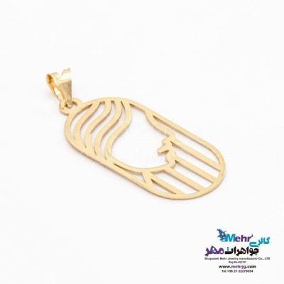 نمای دوم آویز طلا - طرح بانو