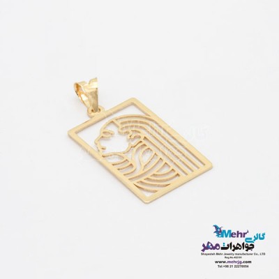 نمای دوم آویز طلا - طرح بانو