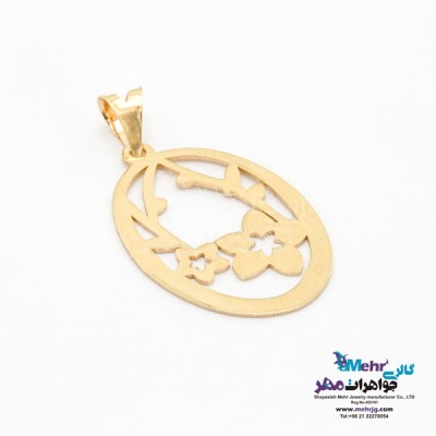 نمای دوم آویز طلا - طرح گل
