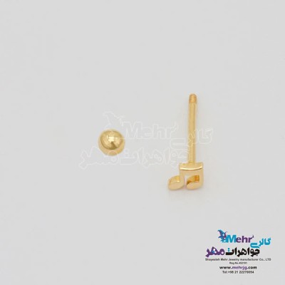 نمای دوم پیرسینگ طلا - طرح نت موسیقی