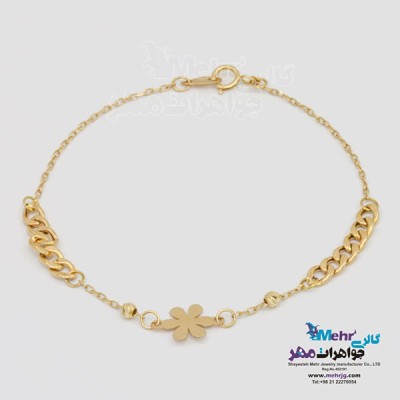 نمای دوم دستبند طلا - طرح گل