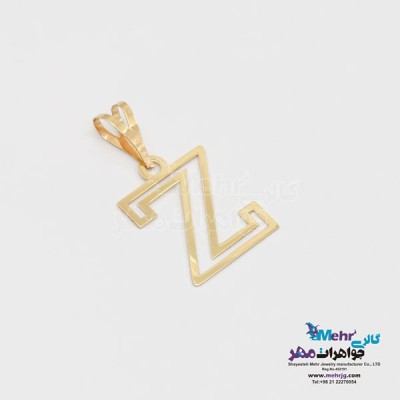 نمای دوم آویز طلا - طرح حروف لاتین Z
