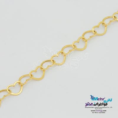 دستبند طلا - طرح هارت لینک