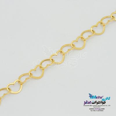 دستبند طلا - طرح هارت لینک
