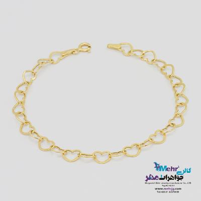 نمای دوم دستبند طلا - طرح هارت لینک