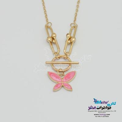 نمای دوم گردنبند طلا - طرح پروانه