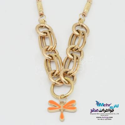 نمای دوم گردنبند طلا - طرح سنجاقک