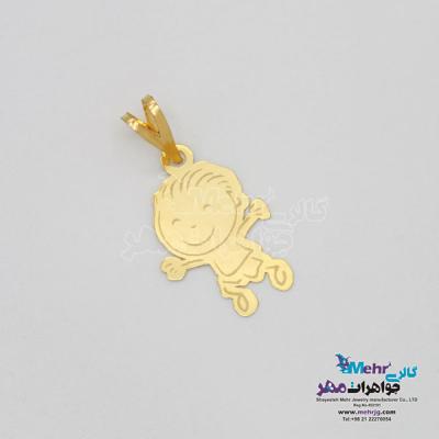 نمای دوم آویز طلا - طرح کودک شاد