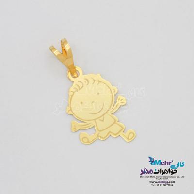 نمای دوم آویز طلا - طرح کودک شاد