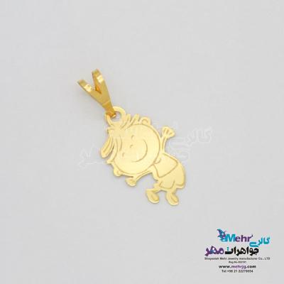نمای دوم آویز طلا - طرح کودک شاد