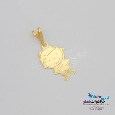 نمای دوم آویز طلا - طرح کودک شاد