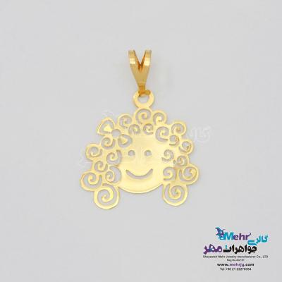 آویز طلا - طرح دختر مو فرفری